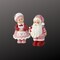 6" Pink Santa and Mrs. Claus Figurine Set – Resin Candy Christmas Decorations-MTX73326